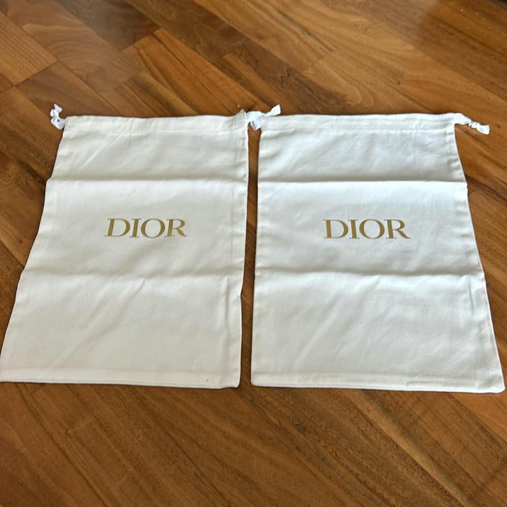 Pristine pair Dior shoe bags